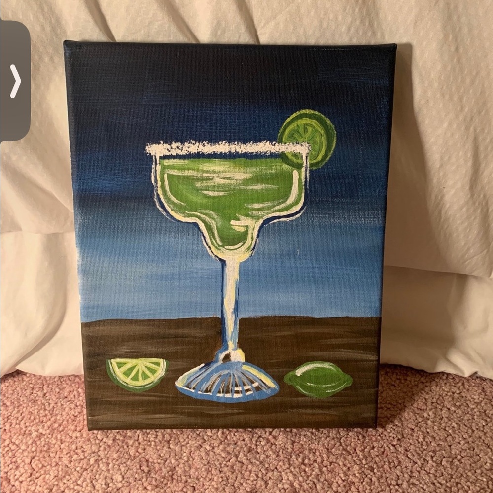 Hand Painted Mexican Margarita Canvas Art